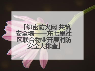 织密防火网 共筑安全墙——东七里社区联合物业开展消防安全大排查